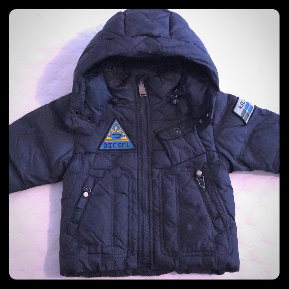 Diesel Baby Puffer Jacket - Navy Blue (Size: 6M)